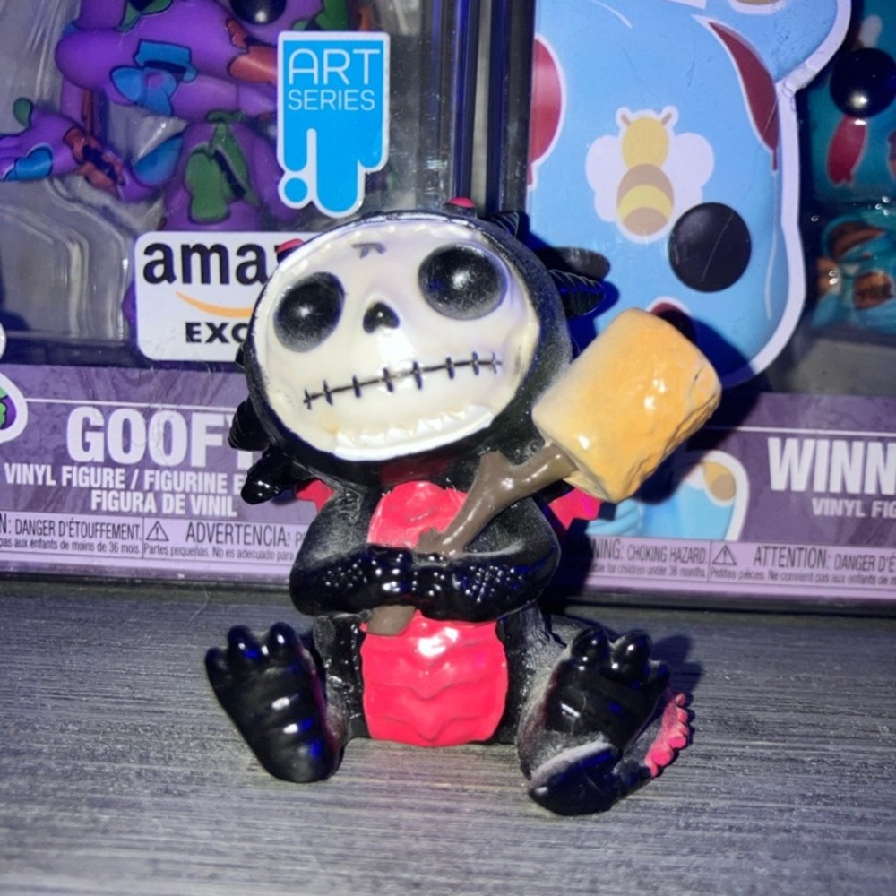 Exclusive Furrybones Black Scorchie- black and red